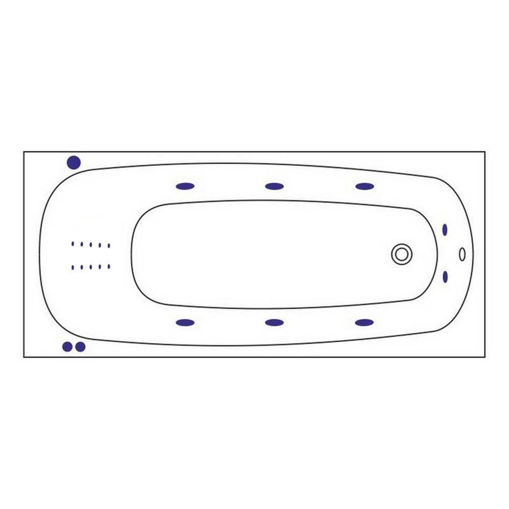 Ванна гидромассажная Whitecross Layla SMART NANO 0102.170075.100.SMARTNANO.CR 170x75 см, (белый глянцевый, хром), каркас, слив-перелив